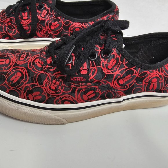 vans x disney mickey mouse shoes black red checkerboard Women 8.5 Men 7 - Picture 7 of 14